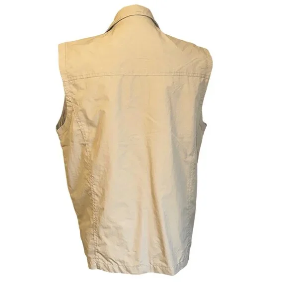 Beige Sleeveless Zip-Up Utility Vest For Women Lightweight Outdoor Wear Size XL - Picture 3 of 3
